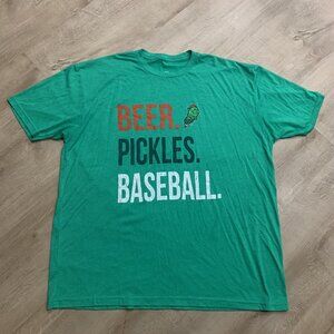 MiLB 108 Stitches Hartford Yard Goats Bouncing Pickles Beer Baseball T-Shirt 3XL